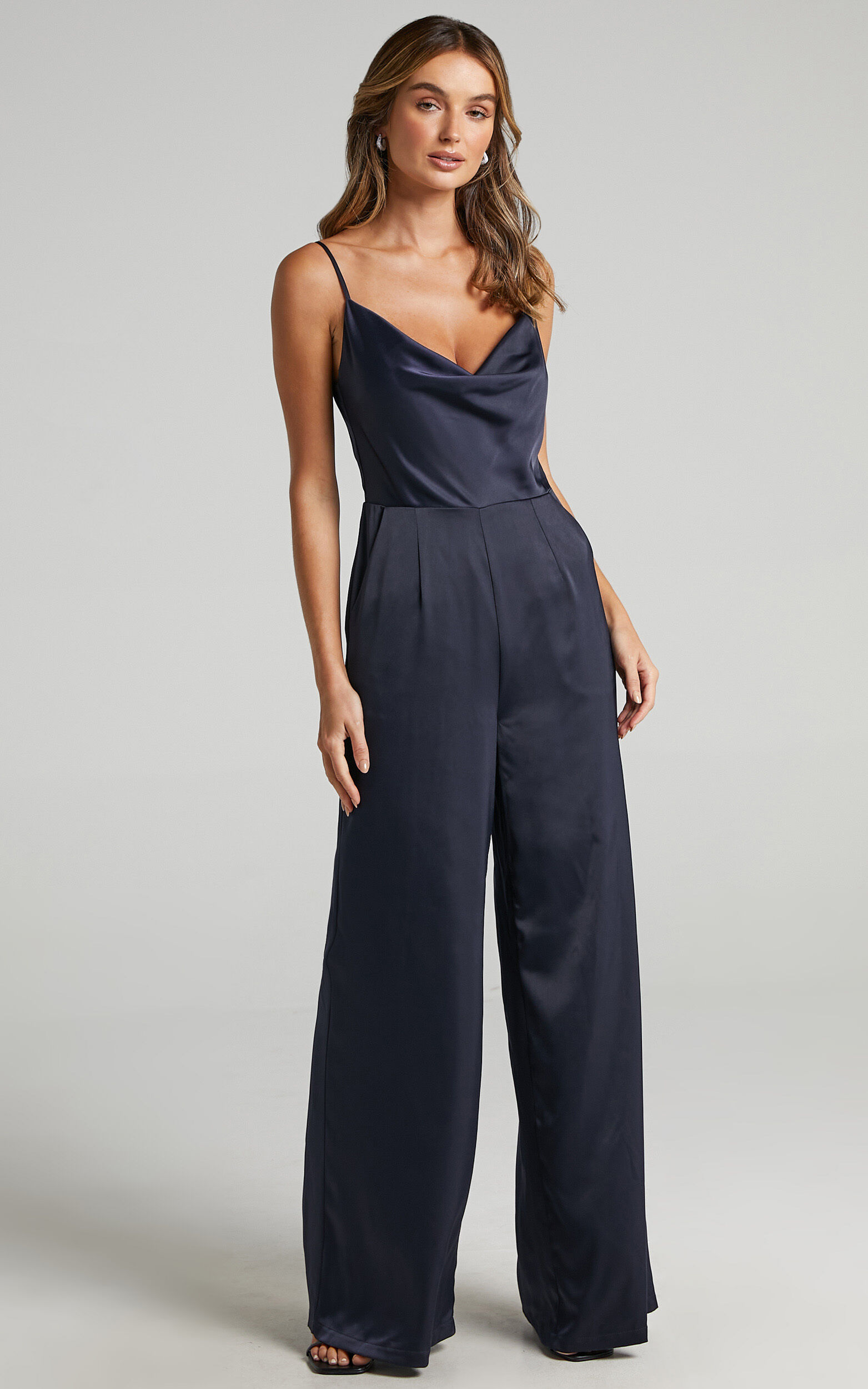 Showpo navy jumpsuit clearance