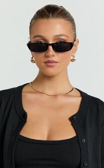 Colette Sunglasses - Small Rectangle Sunglasses in Black