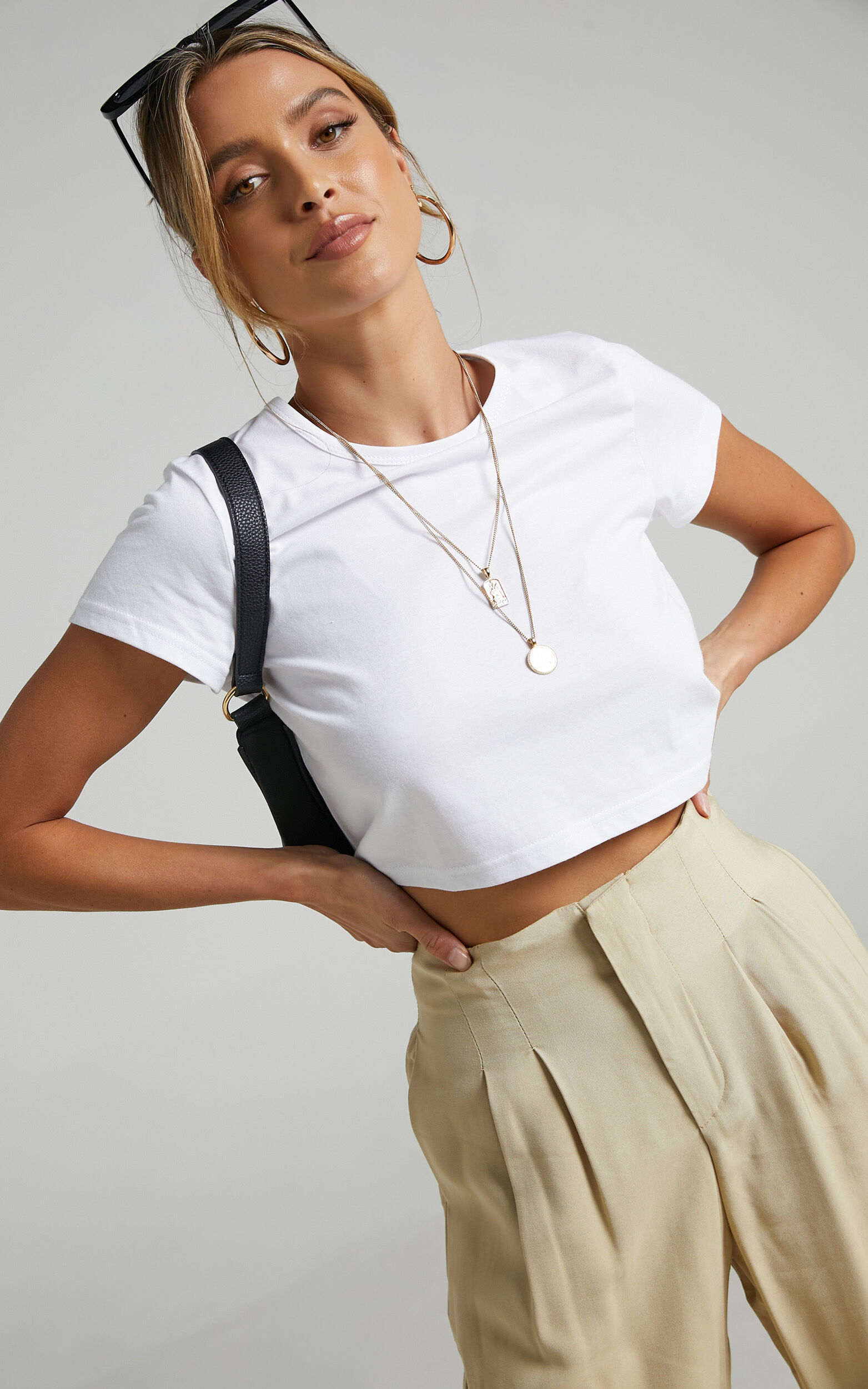 Danzel Top - Boxy Fit Cap Sleeve Crop Top in White - 06, WHT3