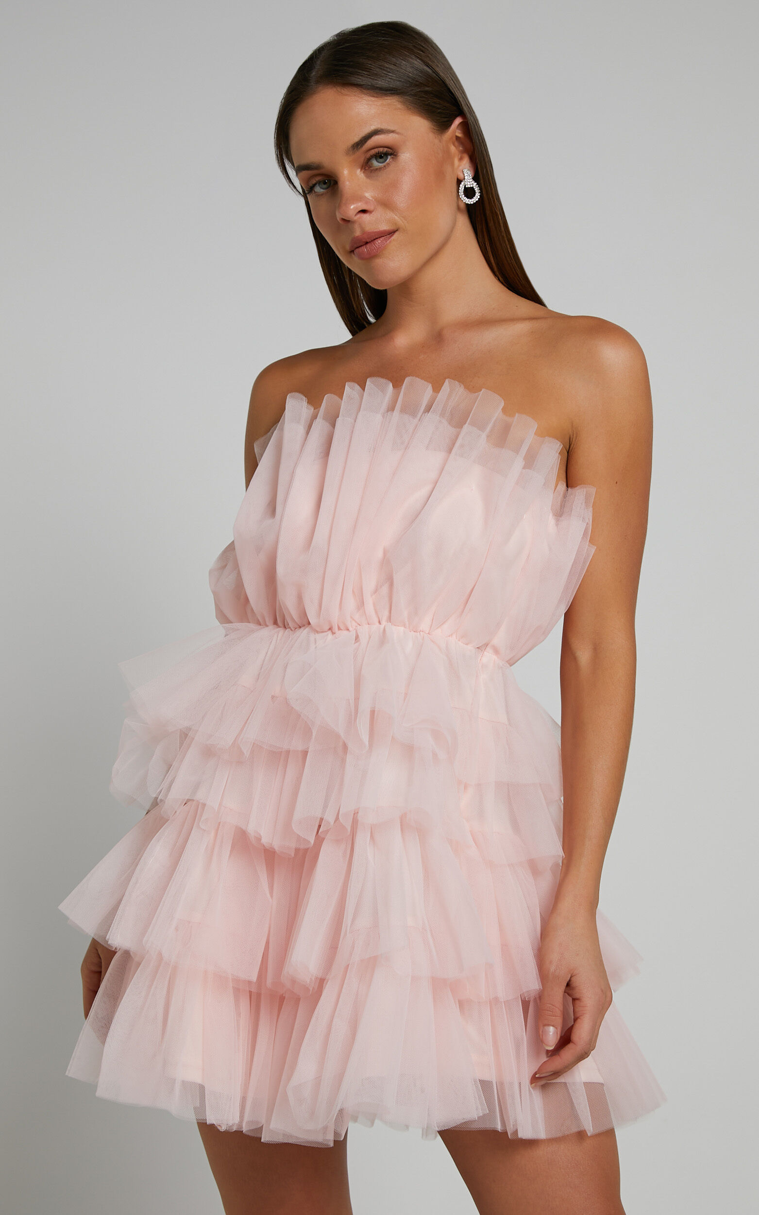 Pale pink fitted dress clearance