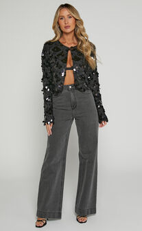 Joanna Jacket - Sequin Jacket in Black