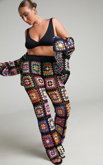 Olga Crochet Pants in Black