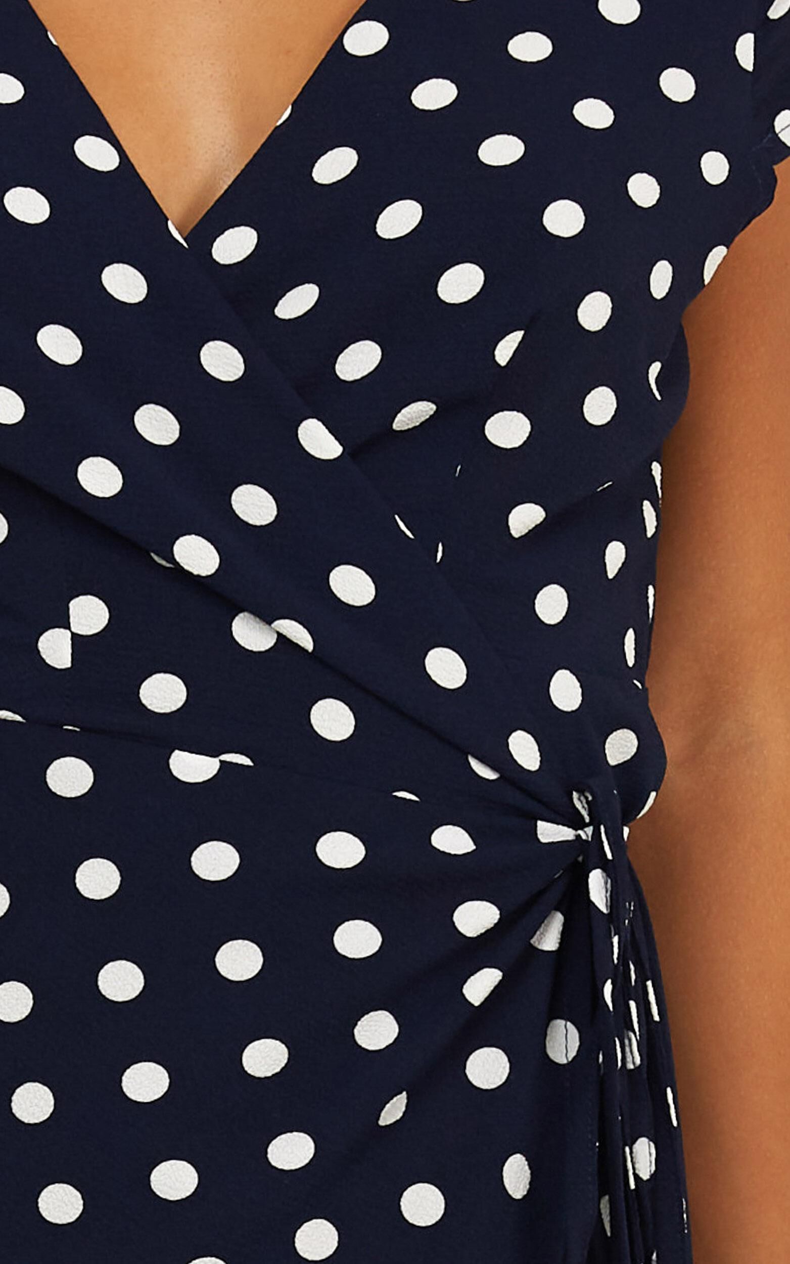 Wrap And Cross Maxi Dress In Navy Spot Showpo USA