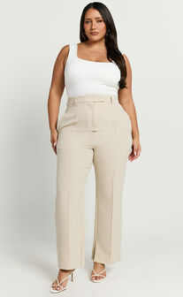 Rogers Pants - High Waisted Pants in Beige