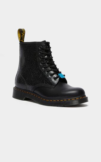 Dr. Martens - 1460 Keith Haring 8 Eye Boot in Black Smooth