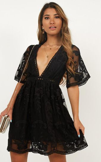 Rolling The Deep Dress In Black Lace