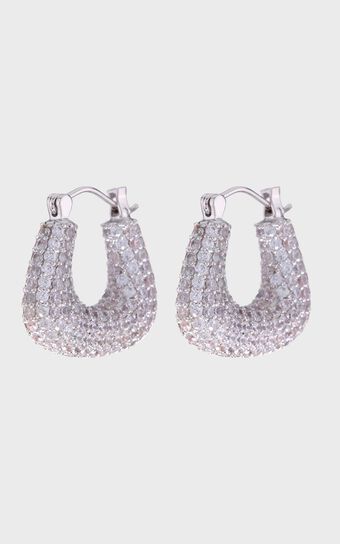 Luv AJ - Pave Tia Hoops in Silver