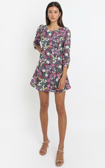 Nessi Mini Dress in Forest Floral