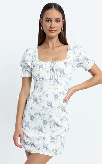 Tuscany Dress in White Floral