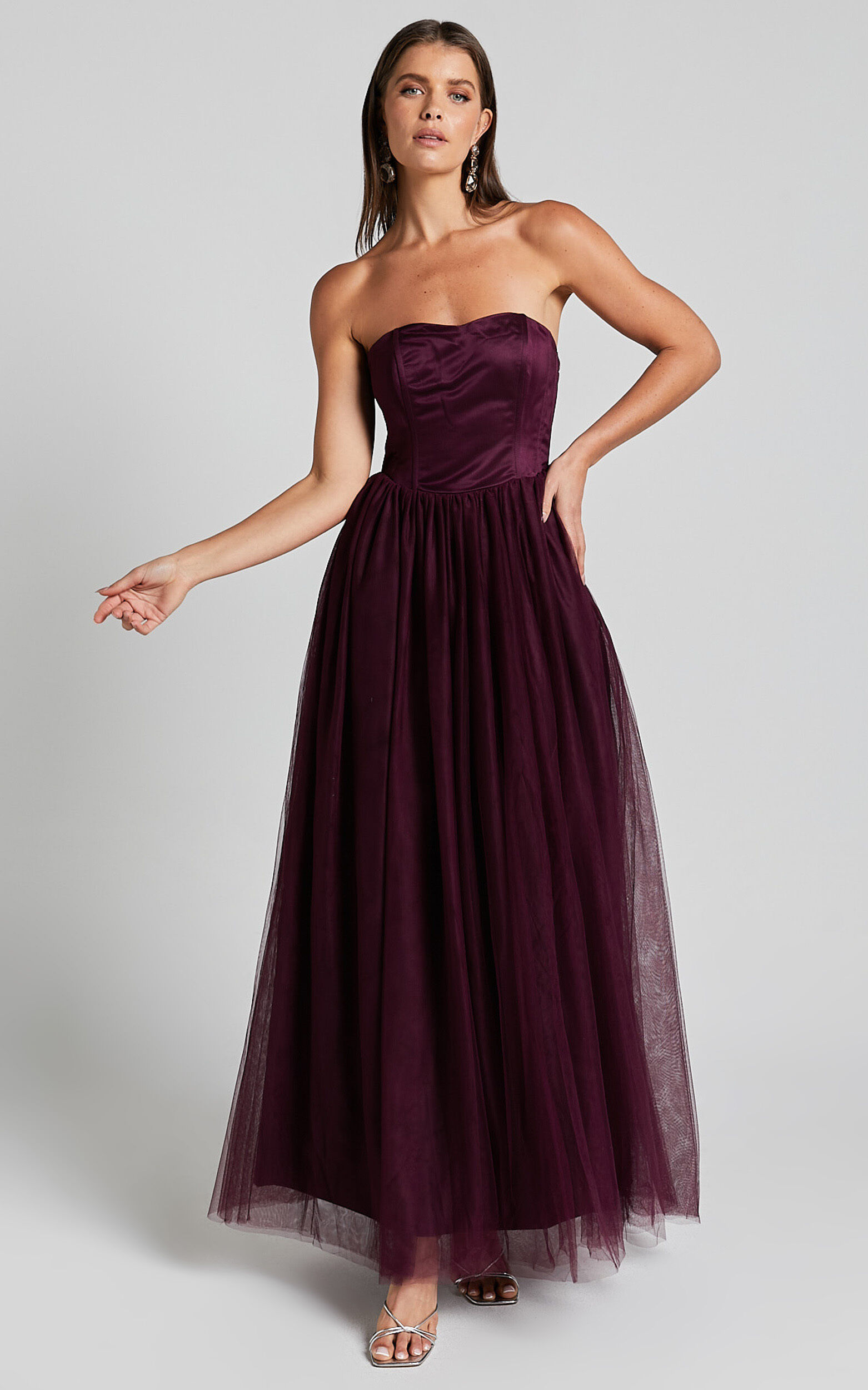 aubergine cocktail dress