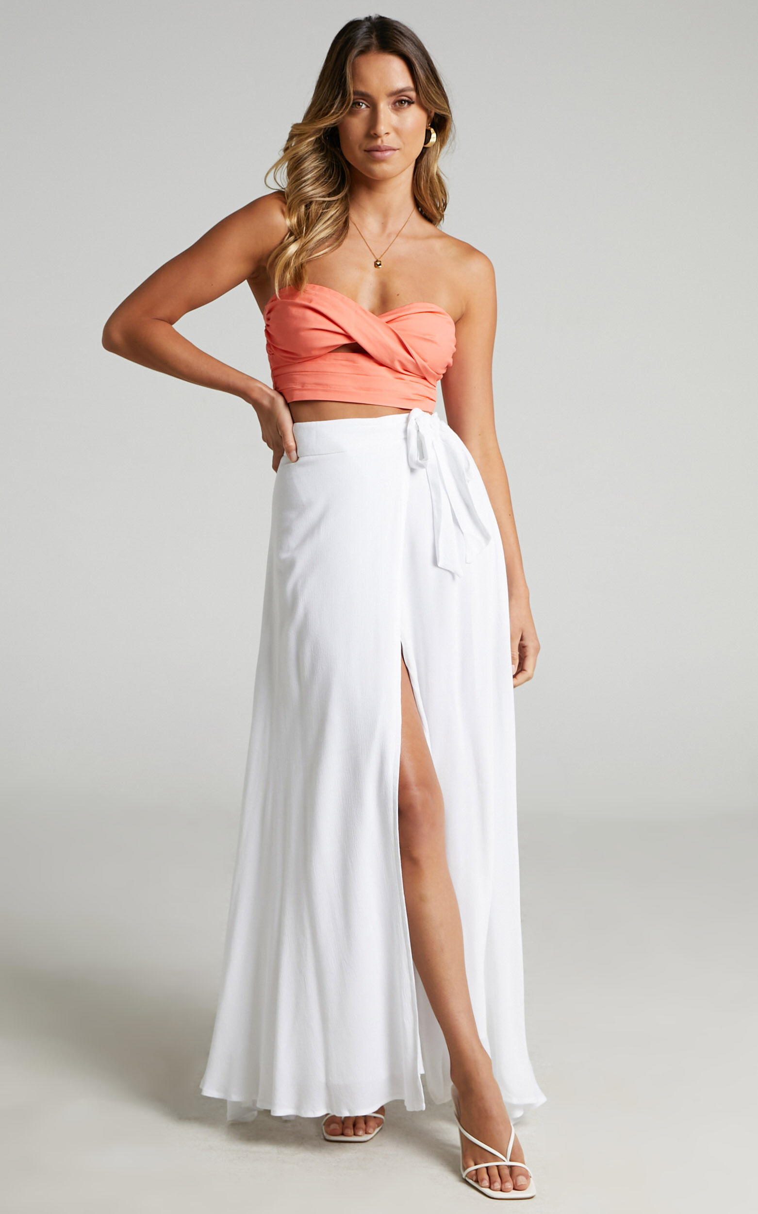 Long wrap online skirt white