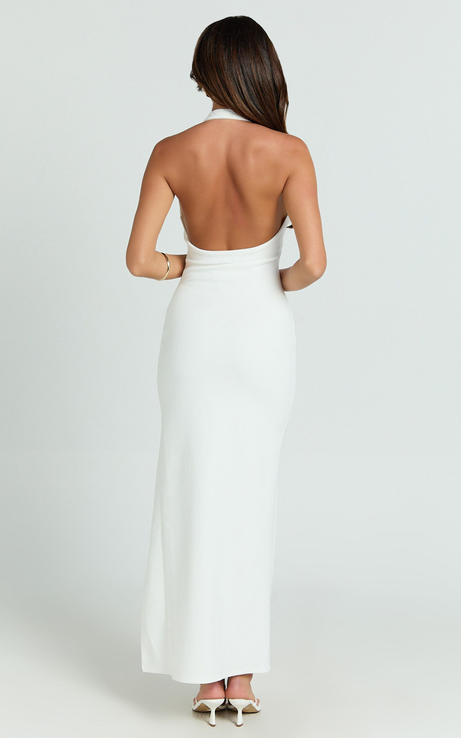 Ruby Maxi Dress - Halter Scoop Neck Low Back Bodycon Dress