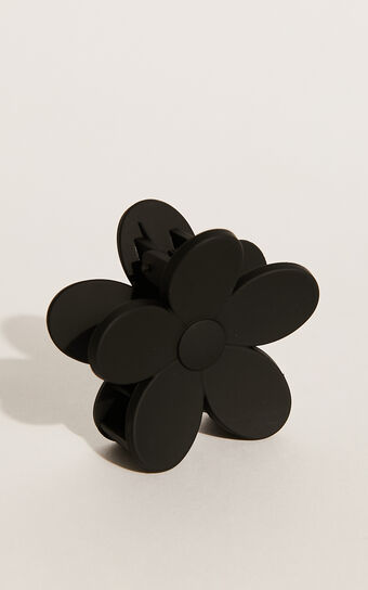 Dosia Flower Hair Clip in Black