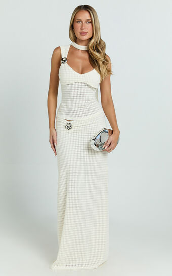 Lioness - In Your Dreams Maxi Skirt in Beige
