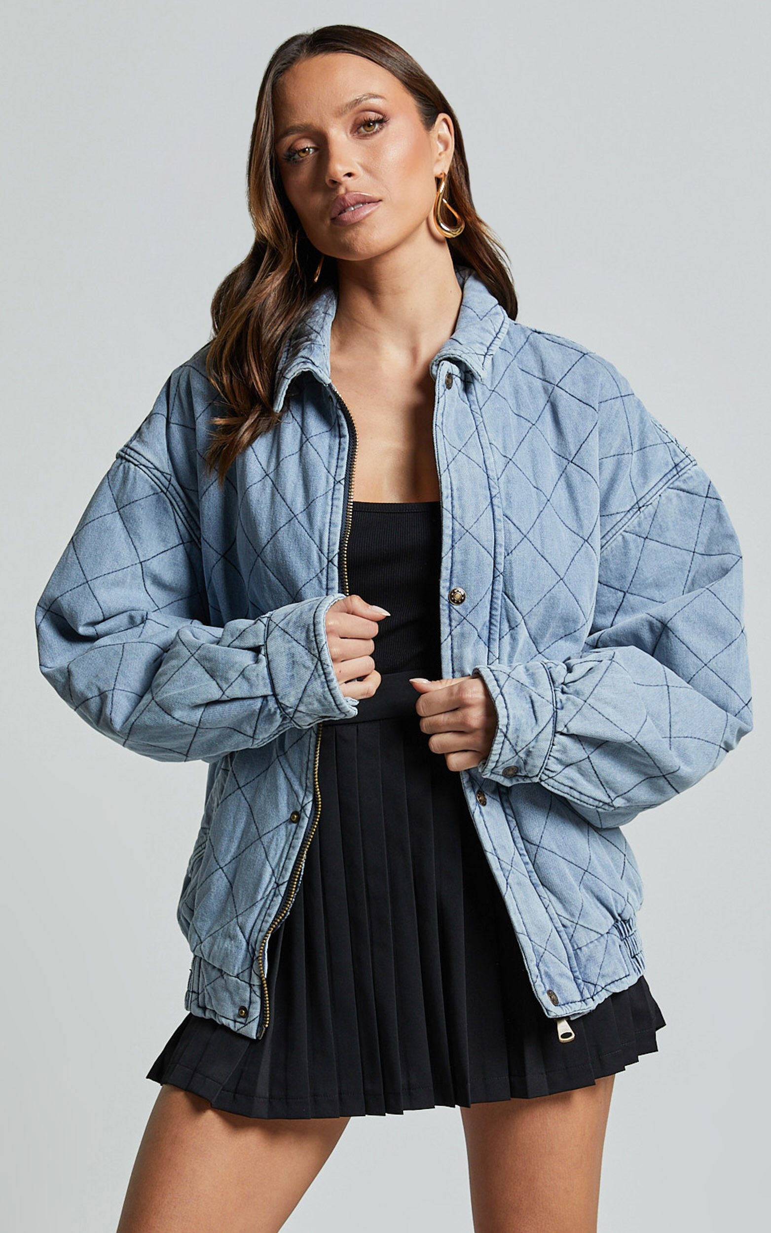 Lioness - Kenny Bomber in Light Denim - L, BLU1