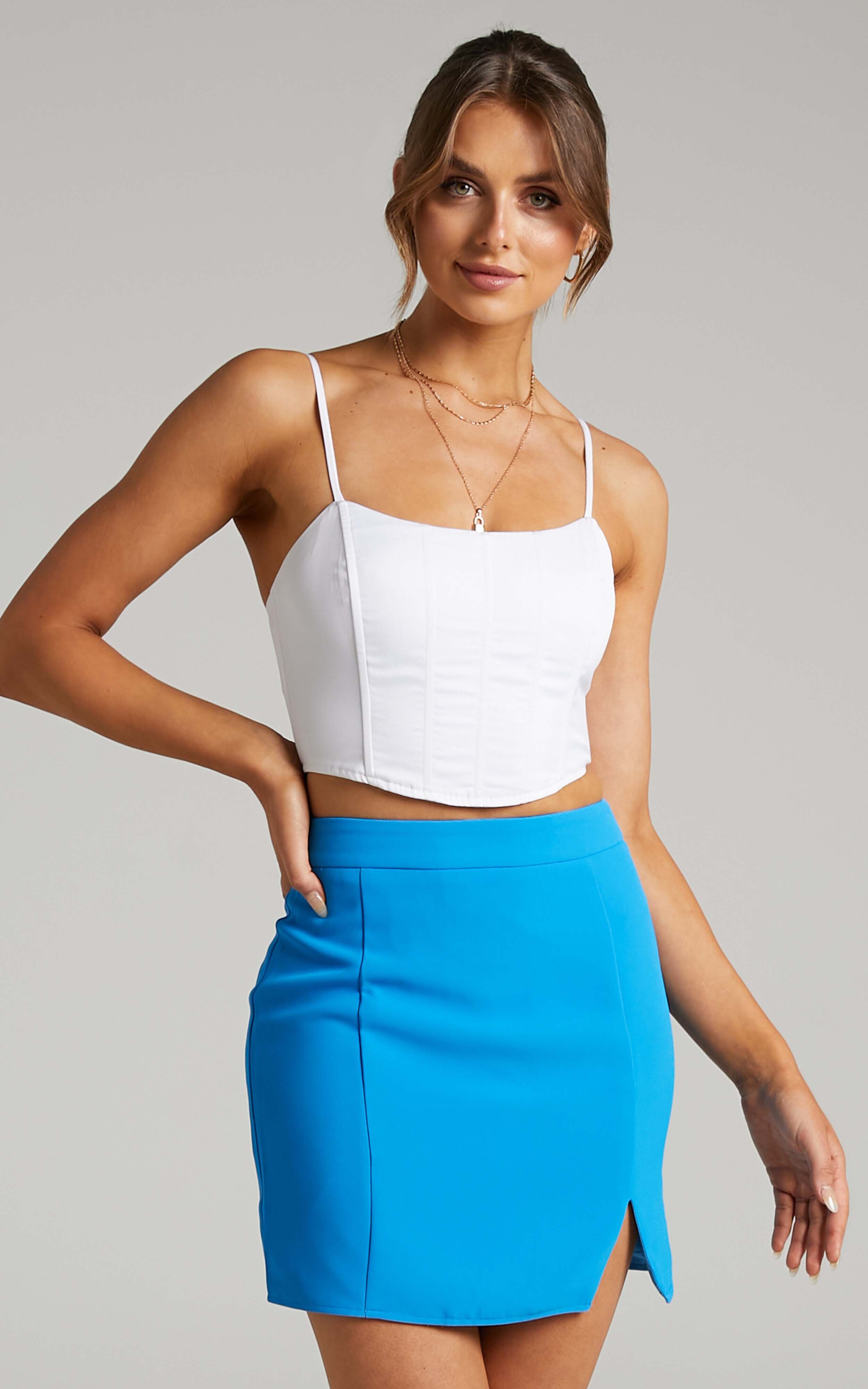 Bodycon skirt sales light blue