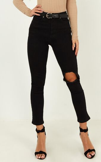 Bobbi Jeans In Washed Black Denim
