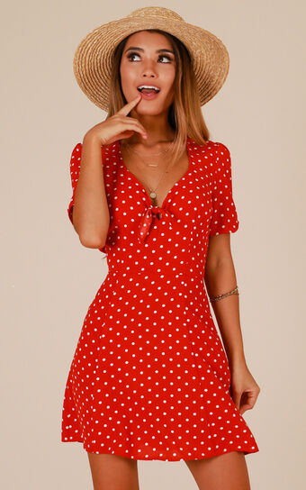 Hit Or Miss Dress In Red Polka Dot