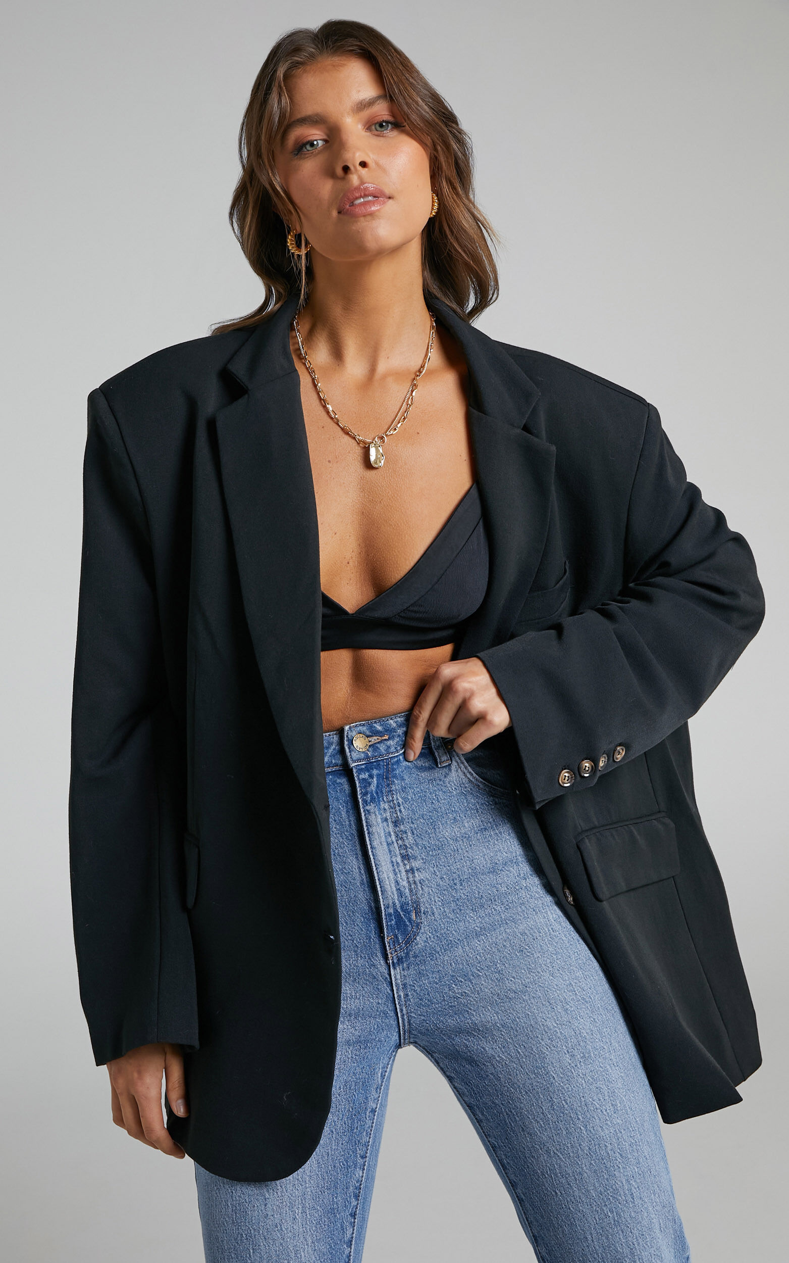 Vintage Black Double Breasted Blazer, Oversized Blazer, Black Blazer, Blazer Dress, Boyfriend Blazer, Size S hot Blazer