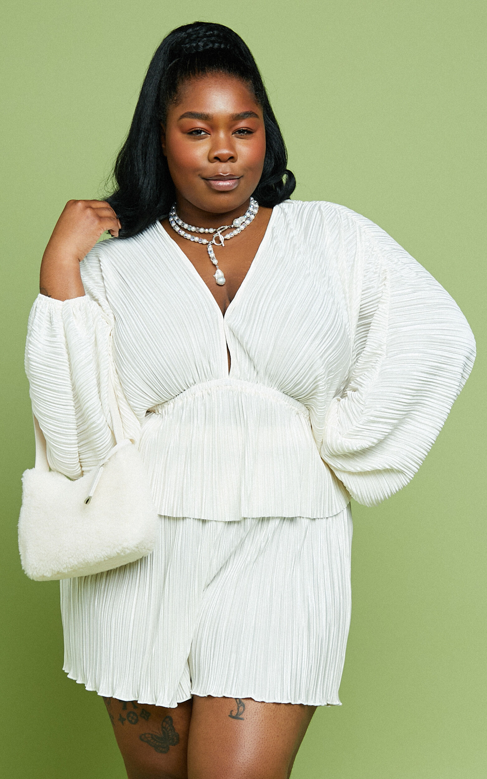 White short online romper plus size