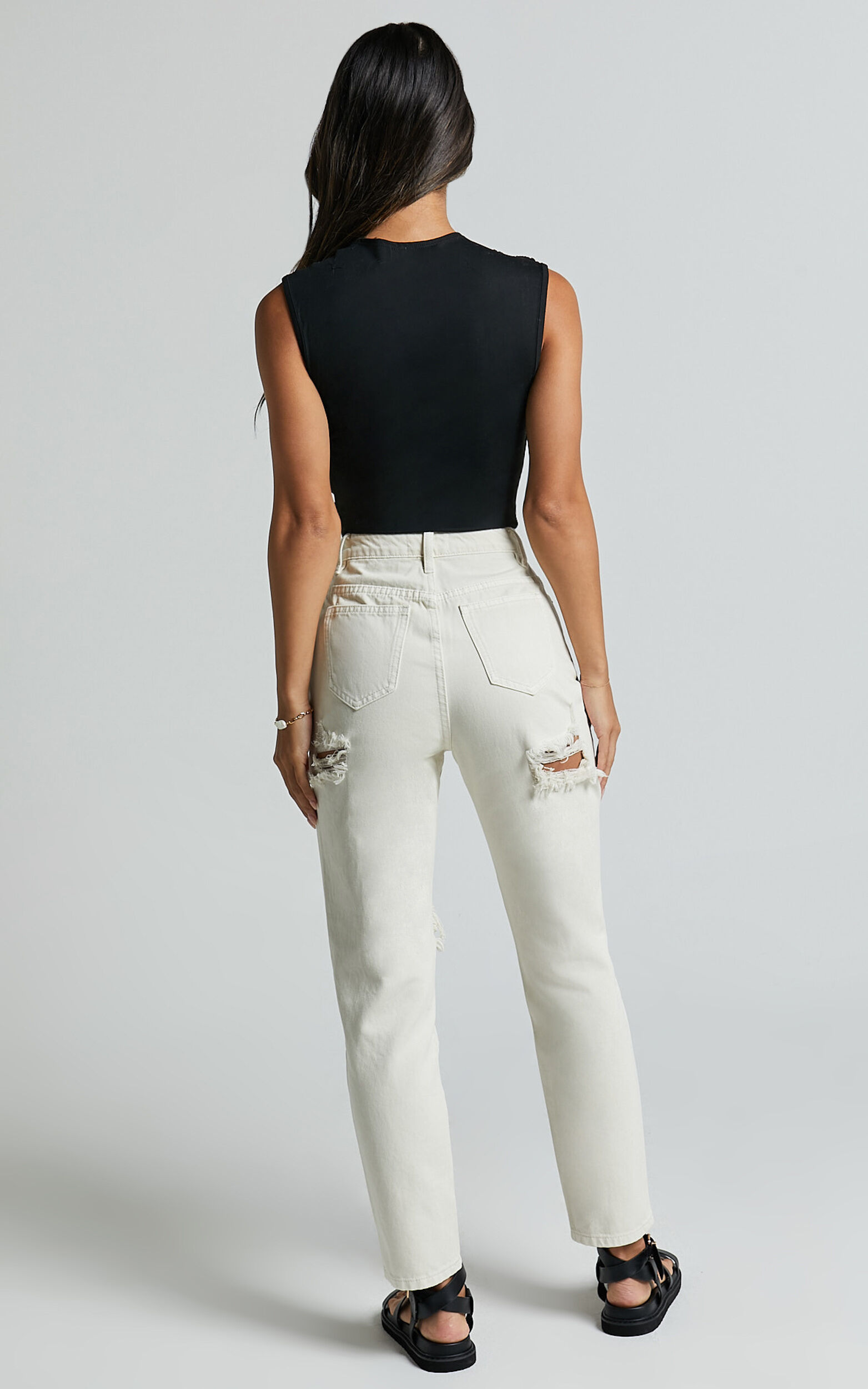 Jean sales mom ecru