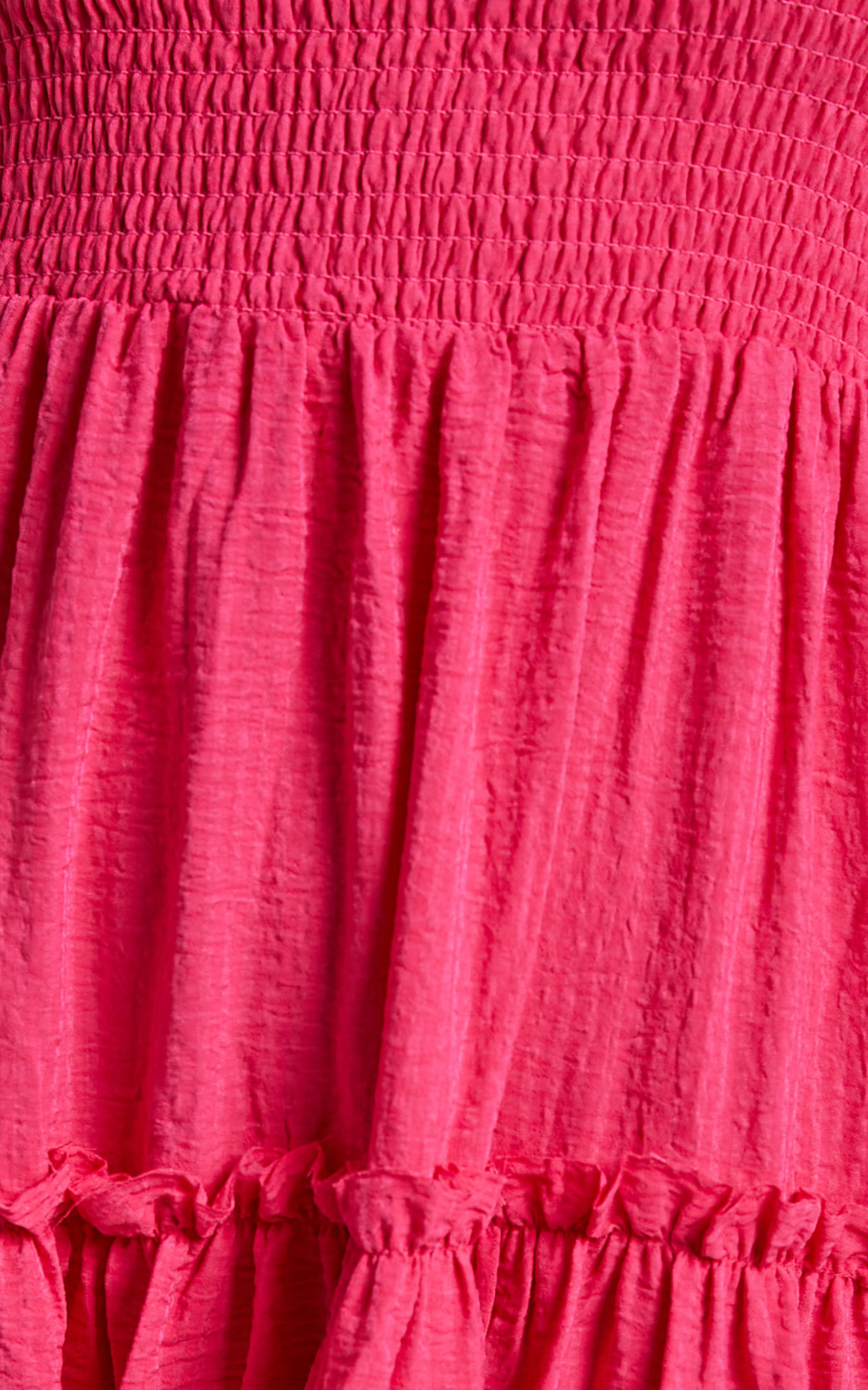Khayeen Midi Dress - Shirred Bodice Dress in Pink | Showpo USA