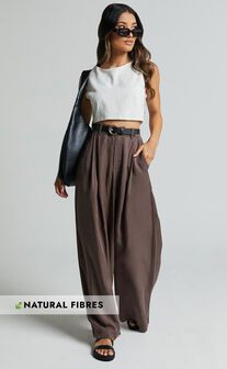 Clarke Pants - High Waist Wide Leg Pants in Slate