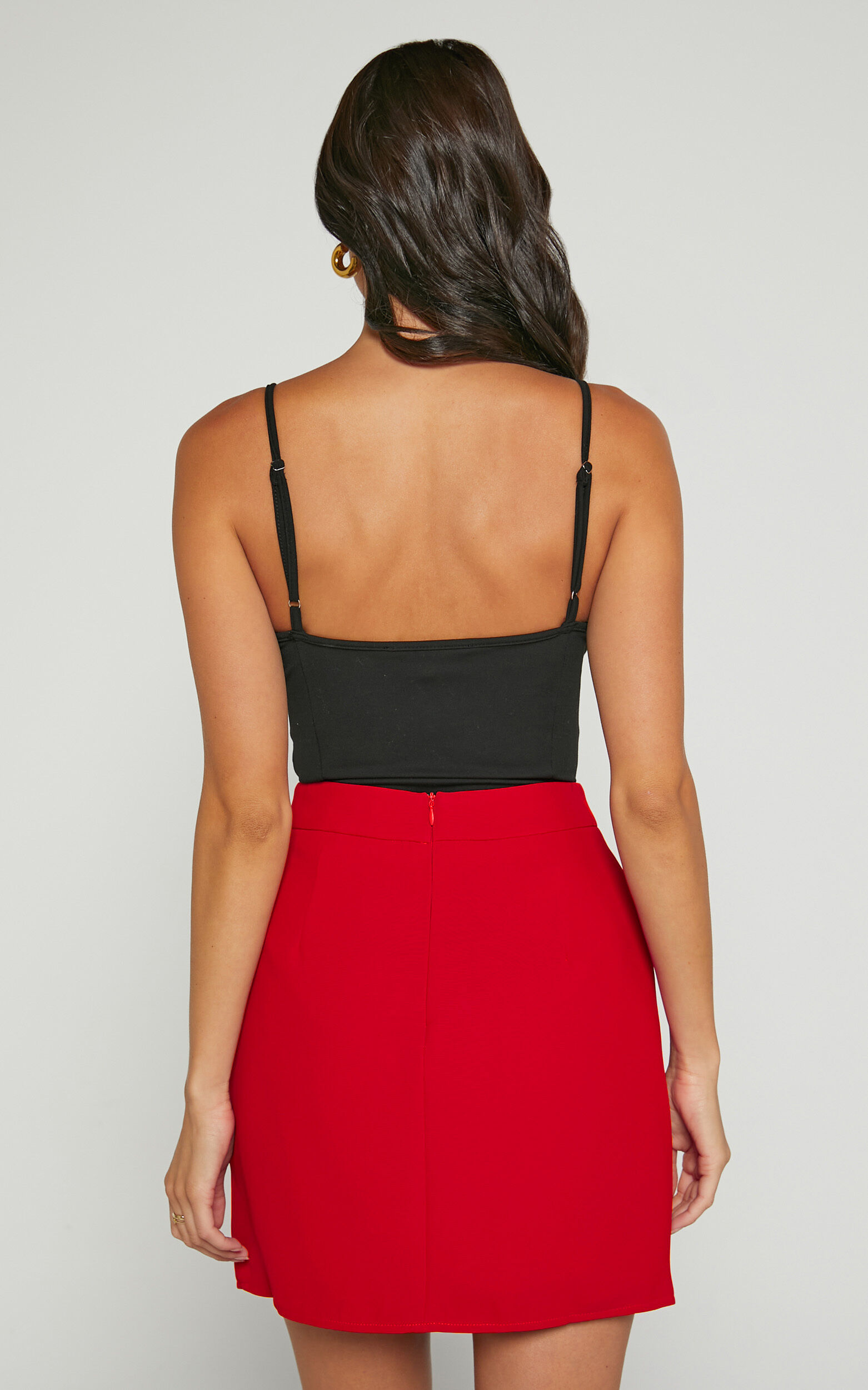 High waist store red skirt