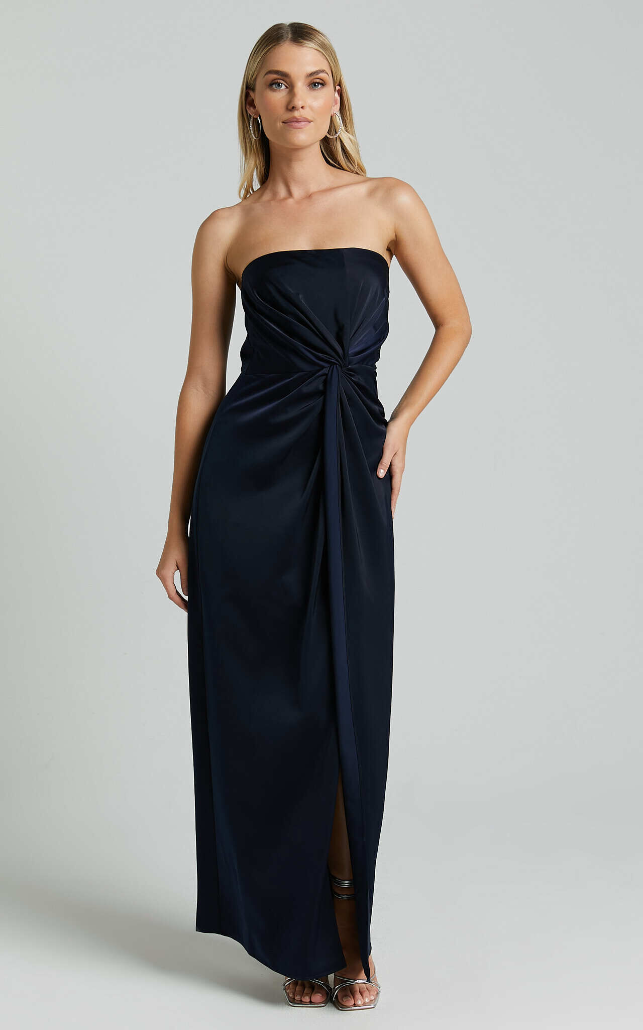 Strapless navy shop maxi dress