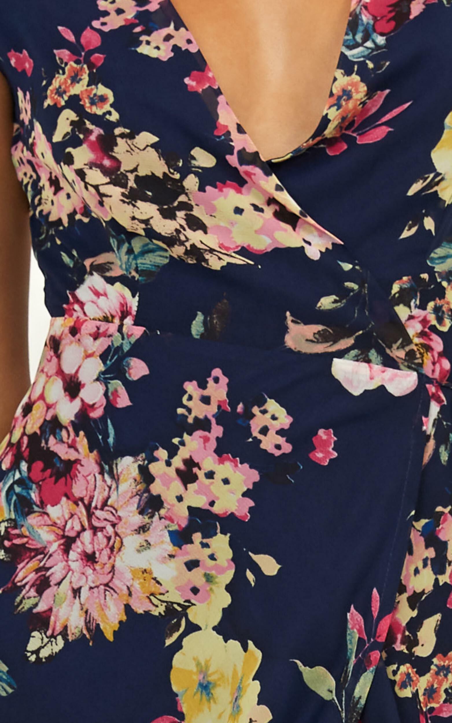 Showpo navy floral dress on sale