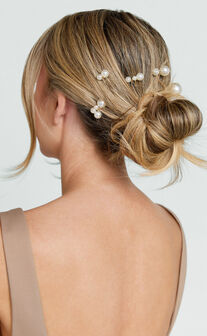 Isabelle Hair Clip - 6 Pack Pearl Hair Clip in White