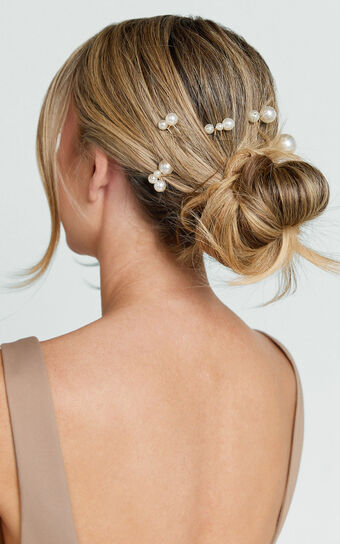 Isabelle Hair Clip - 6 Pack Pearl Hair Clip in White