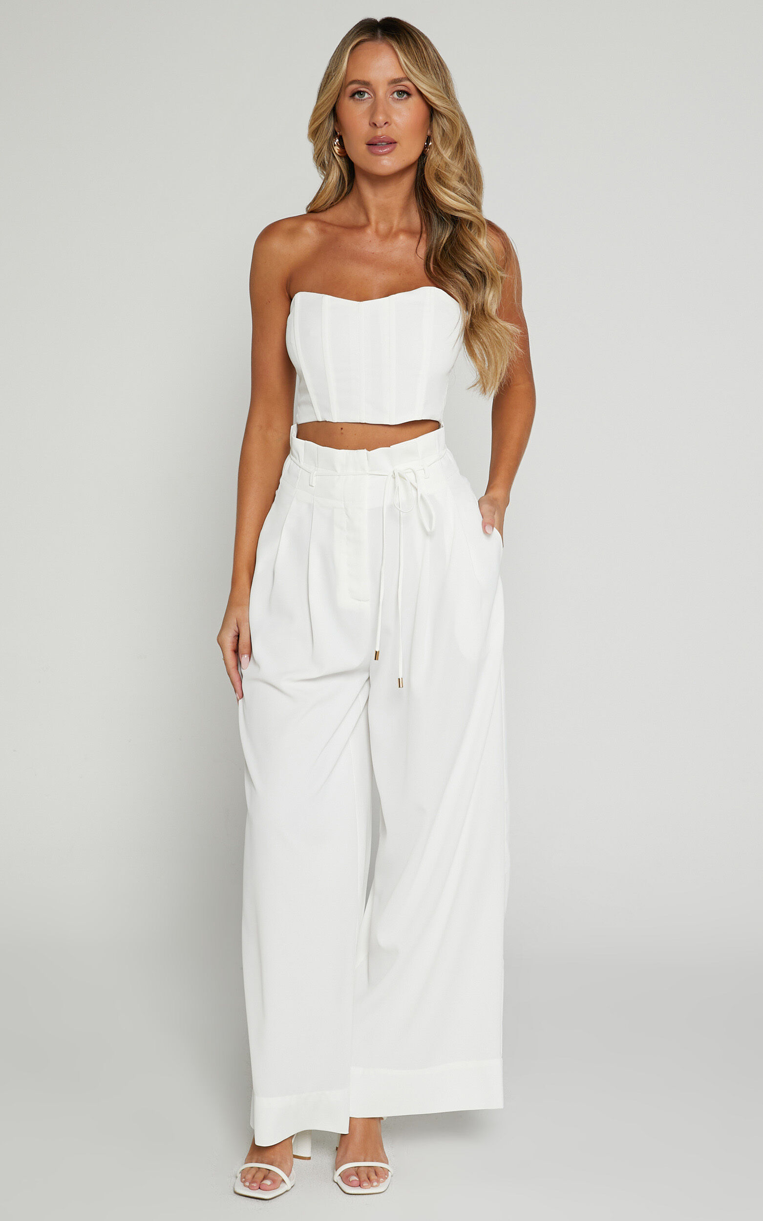White two piece outfit hot sale