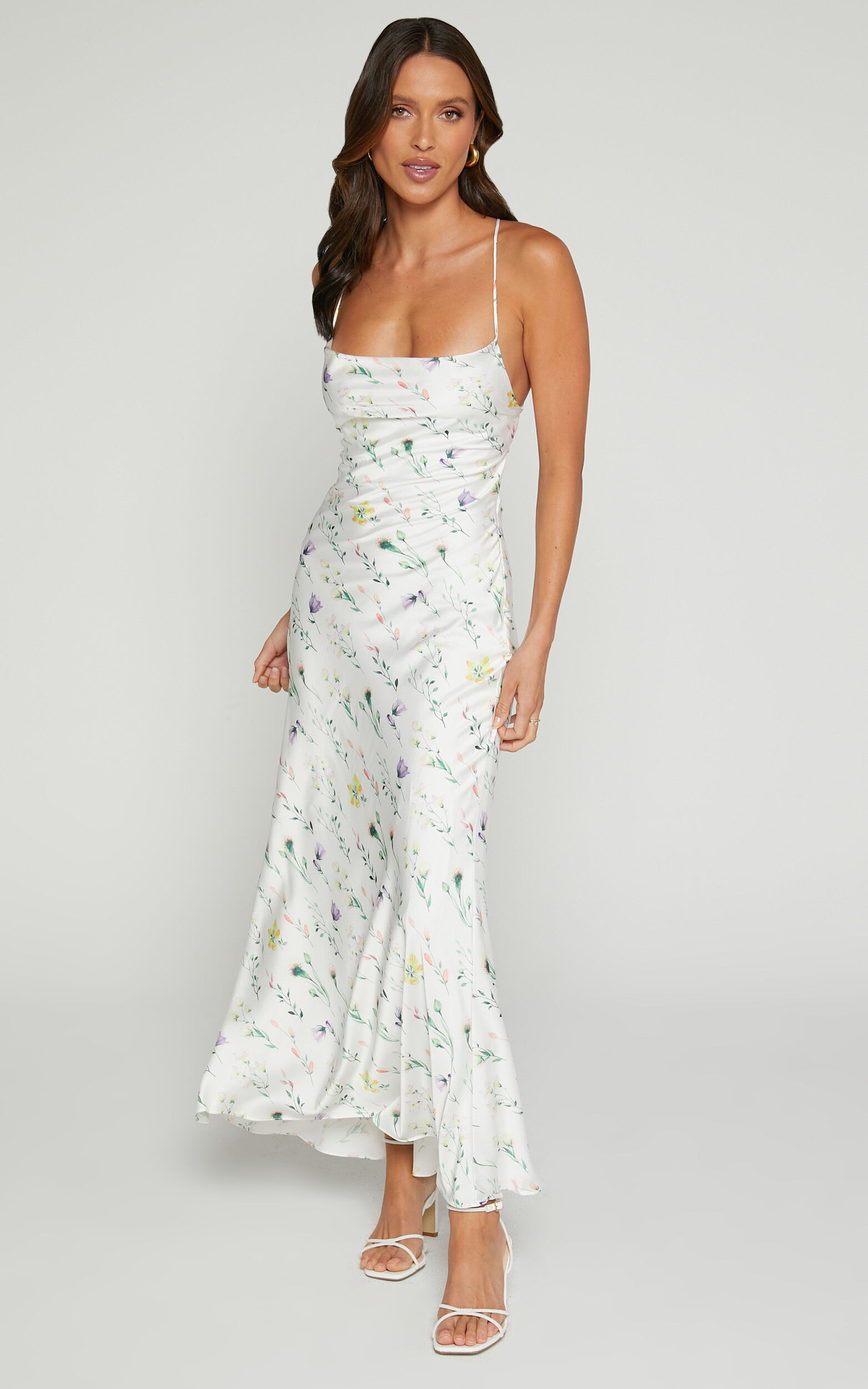White floral a line dress store