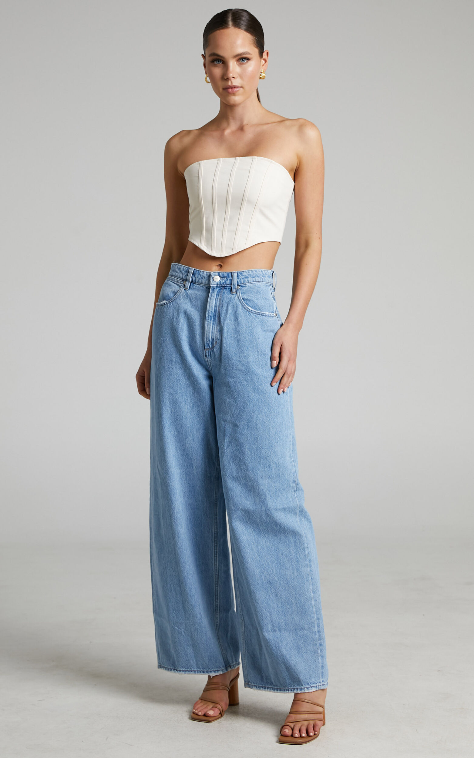 Wrangler - Farrah Wide Leg Jeans in Aurora Blue - 06, BLU1