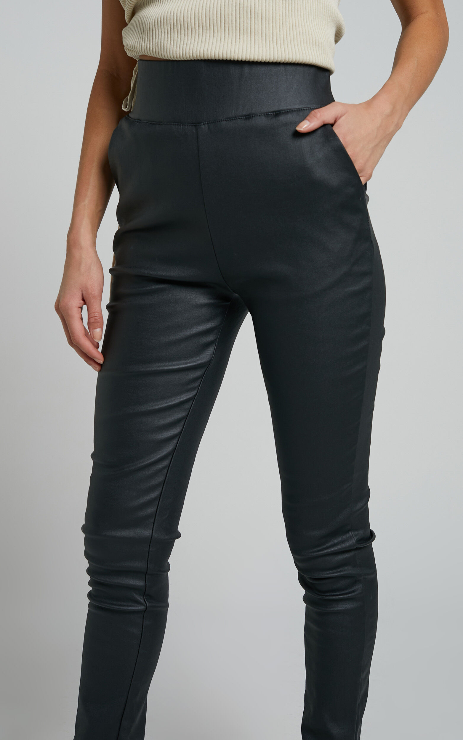 Black skinny sales leg slacks