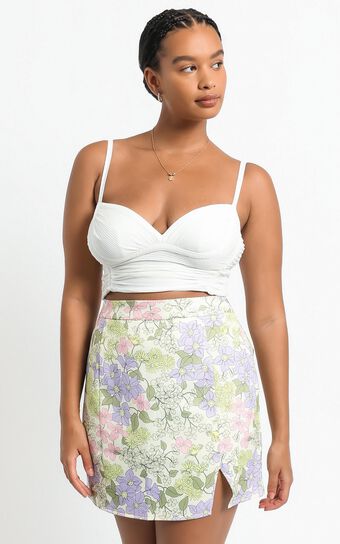 International Babe Mini Skirt in Garden Floral
