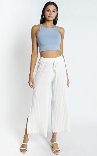 Blair Ribbed Pants in White