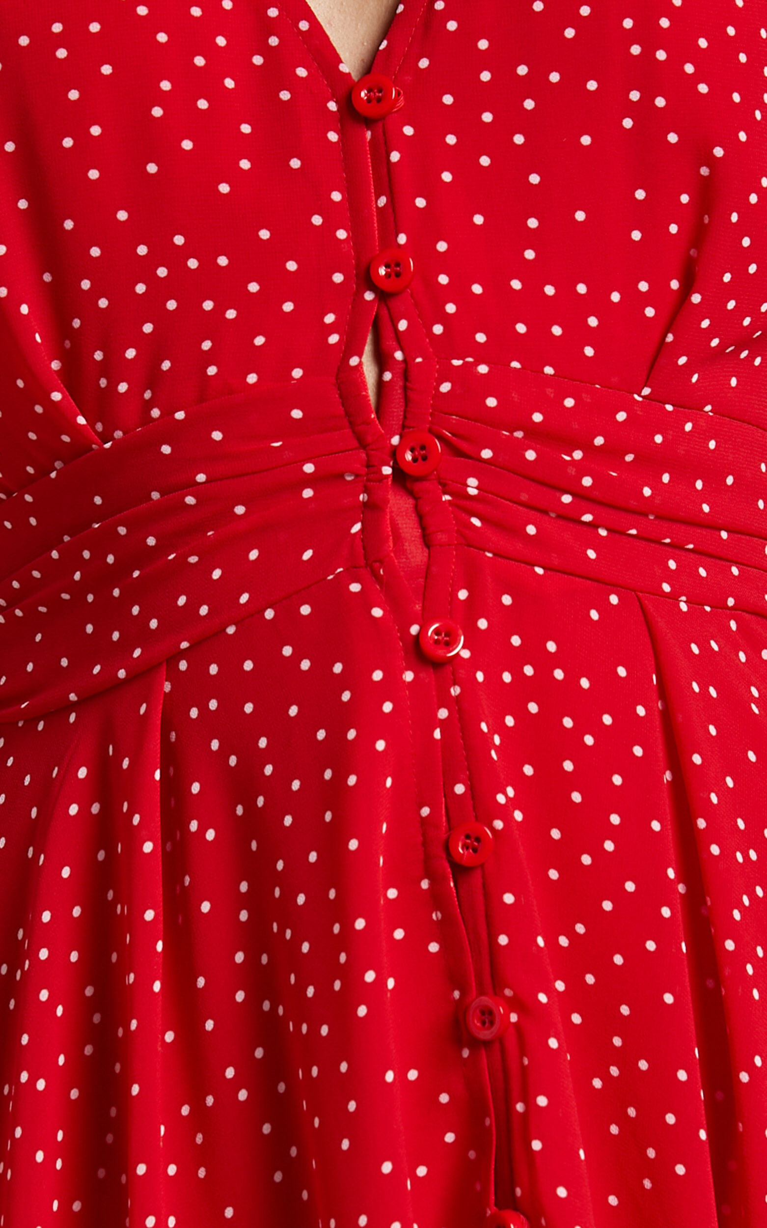 Red spot outlet midi dress