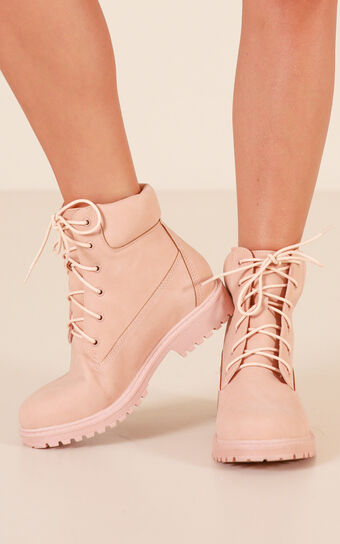 Verali - Stomper Boots In Dusty Pink