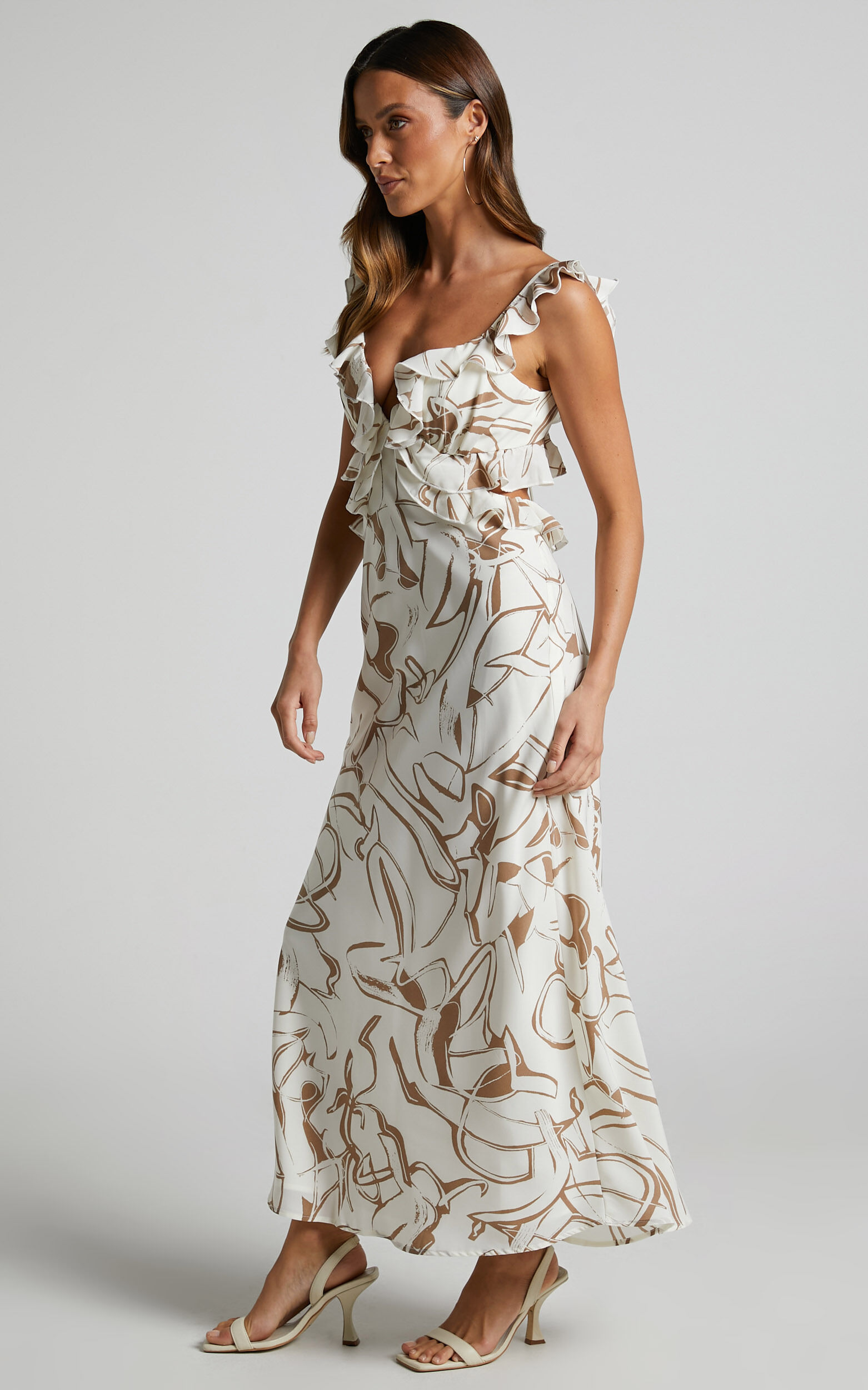 Ruffle slip dress sales