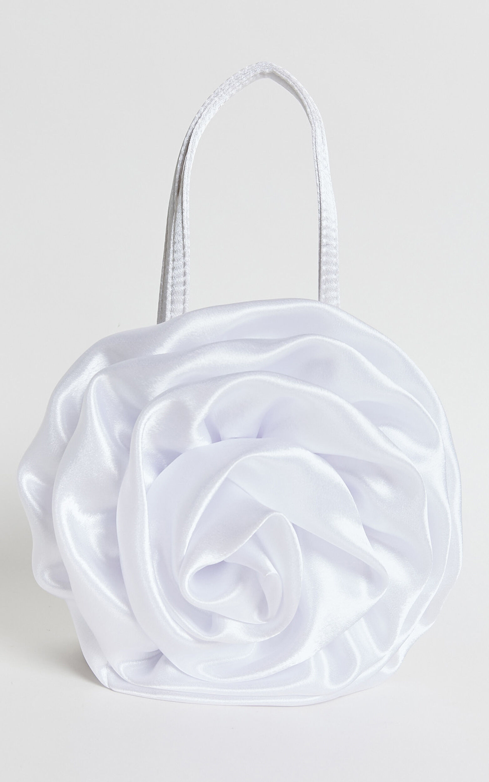 Salina Rosette Mini Satin Bag in White - NoSize, WHT1