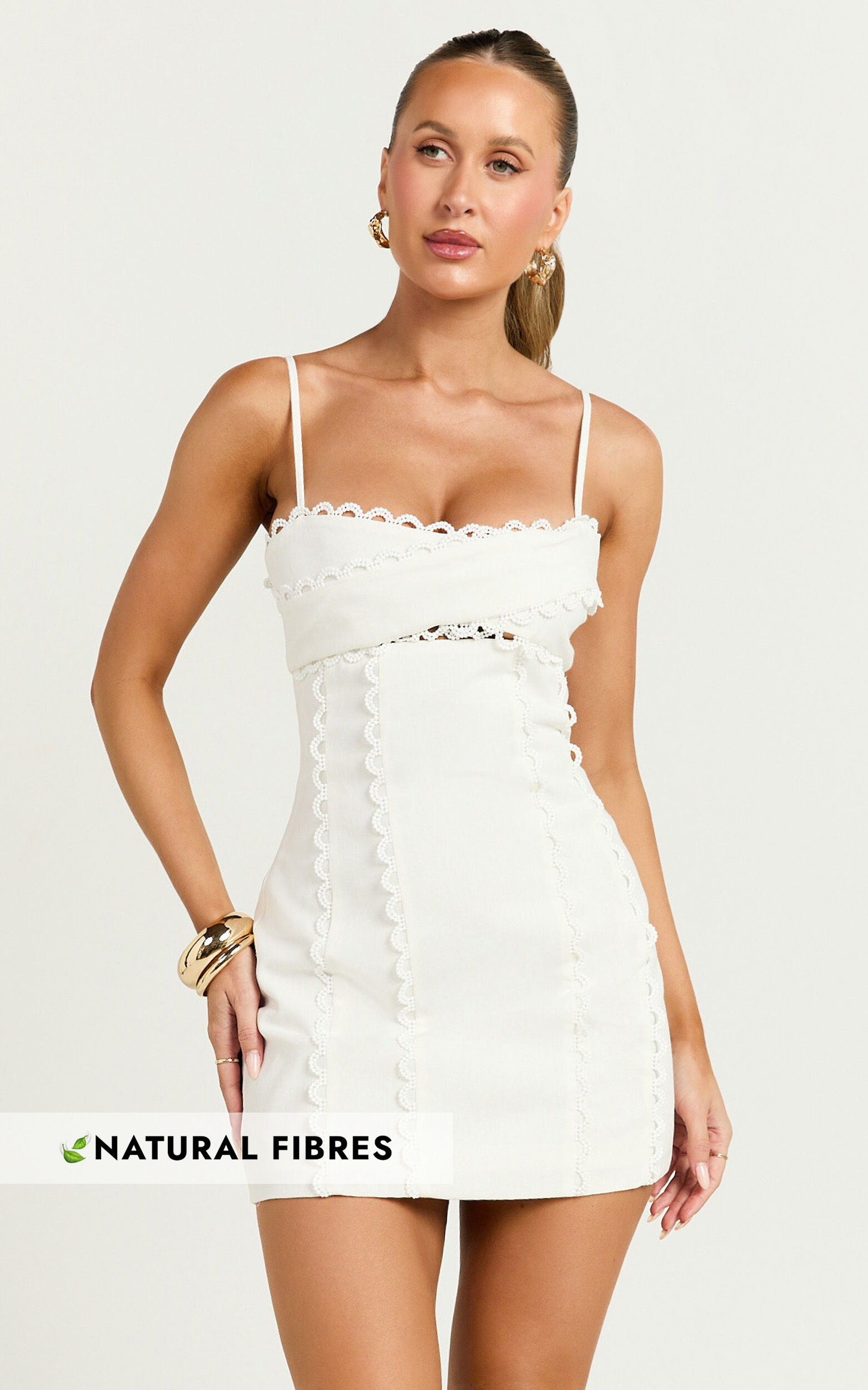 White scalloped dress cheap