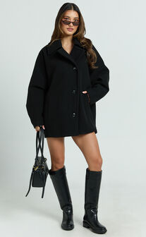 Claudia Coat - Triple Breasted Coat in Black