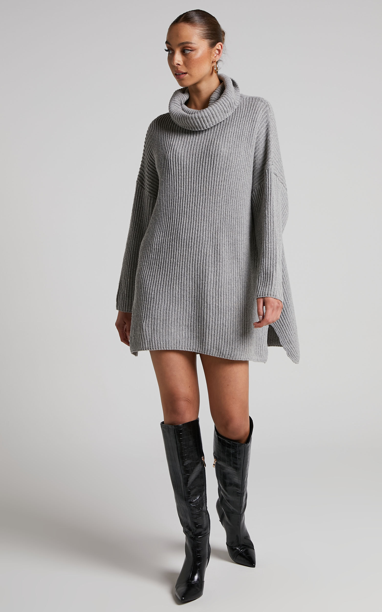 Gray turtleneck outlet sweater dress