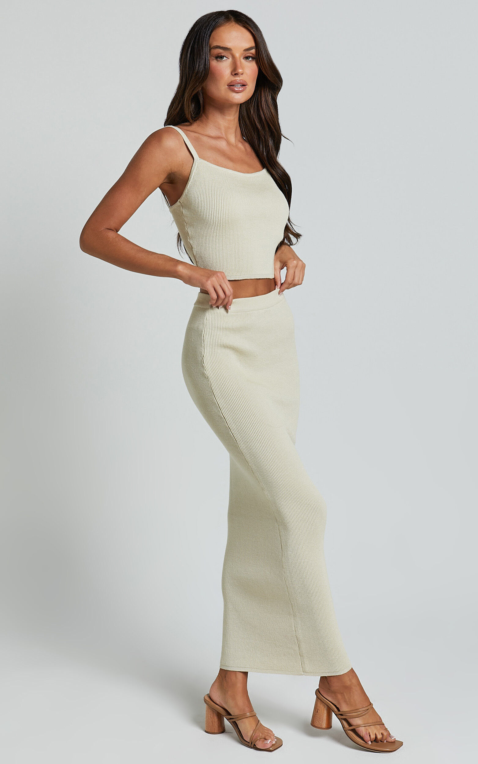 Grey two piece skirt and top clearance