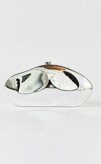Mia Bag - Hammered Clutch Bag in Silver