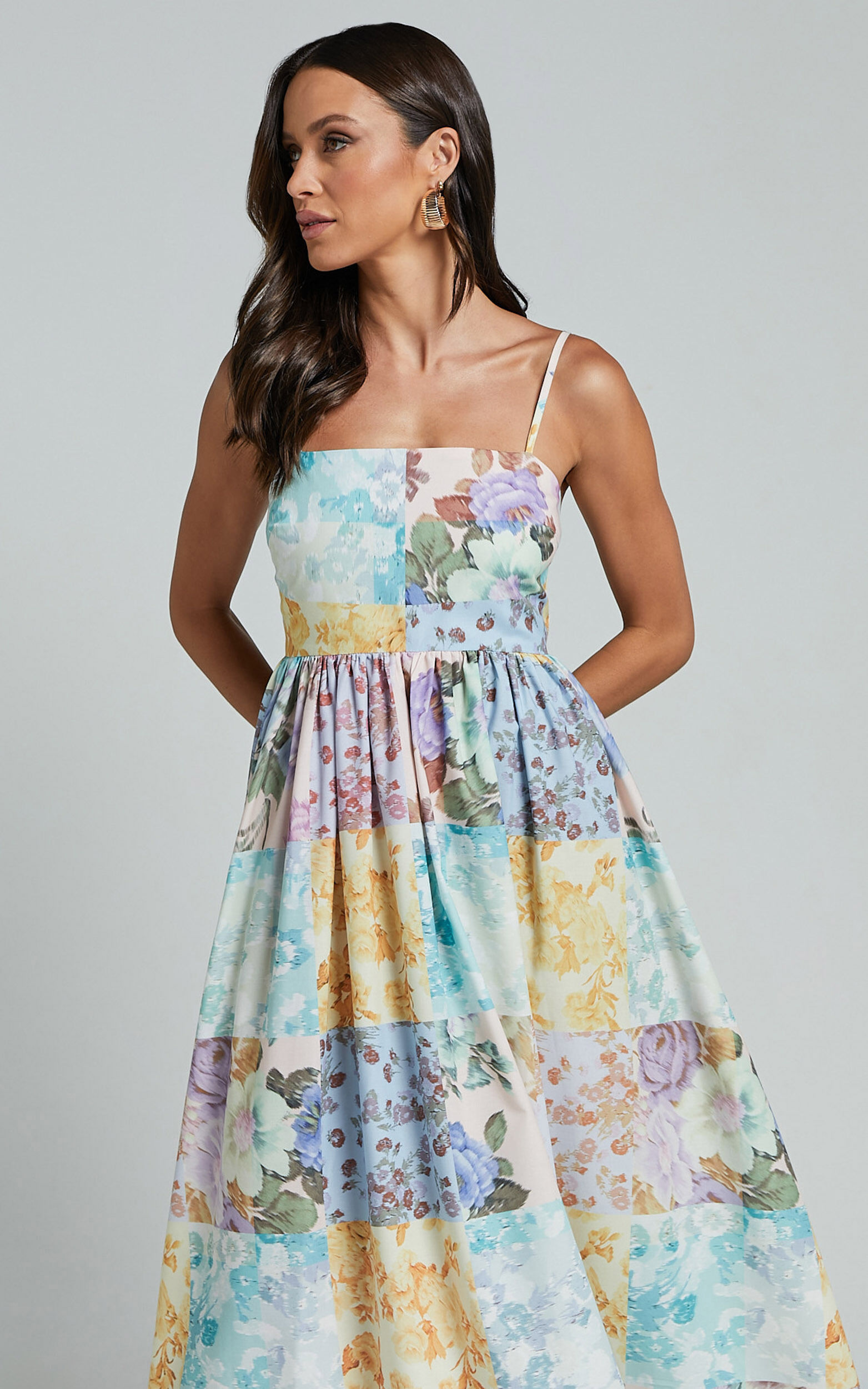 Vintage floral sale midi dress
