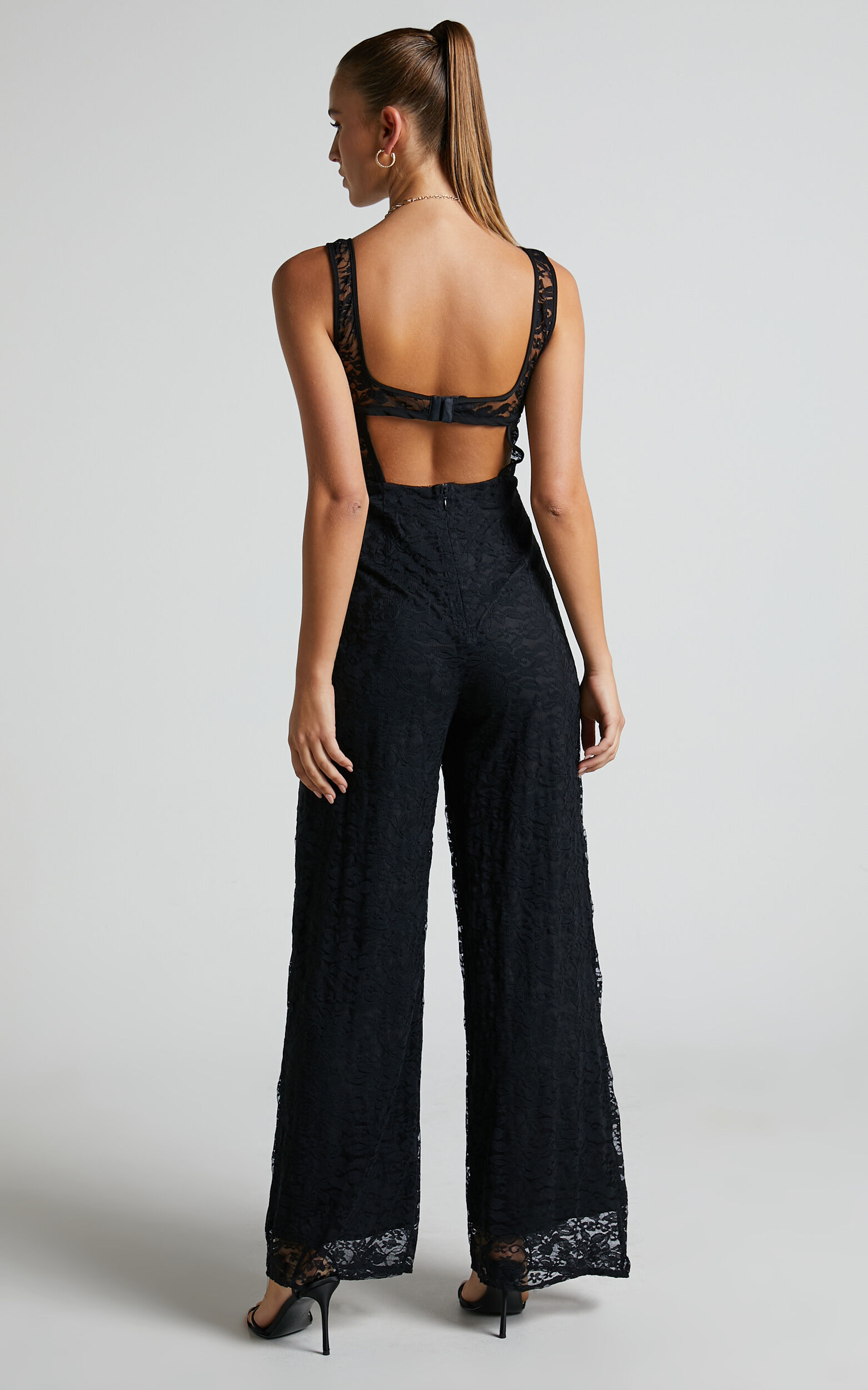 Amora black lace jumpsuit clearance
