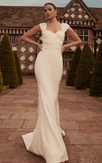 Courtlyn Bridal Gown -  Tuck Detail Sweetheart Gown in Ivory